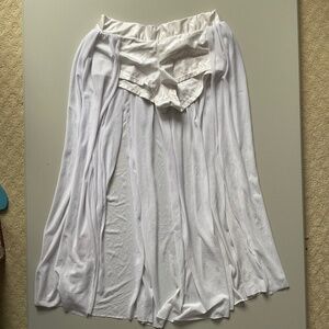 Body Rage Curve One Size White Shorts with Sheer One Sided Panel Maxi Skirt